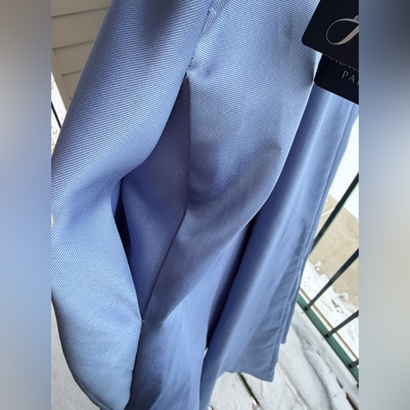 🆕 🦋Adrianna Papell Blue Frost Mikado High Low Gown Fit&Flare Dress Size 16 Party - Picture 11 of 17